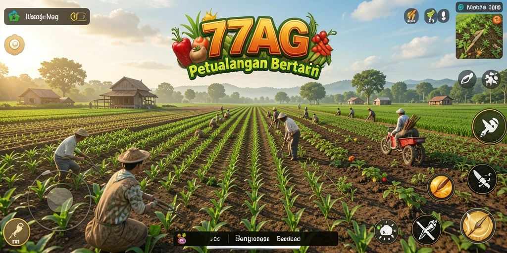 Tampilan gameplay menawan di 77AG saat berbagi hasil panen.