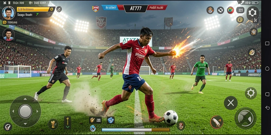 Menampilkan aksi seru dari permainan sepak bola AT777.